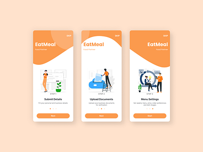 EatMeal Onboarding app figma freepik login mobile next onboarding orange start startup ui ux