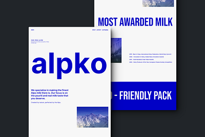 project 10 - alpko animation app art branding design figma logo milk minimal minimalism mockup prototyp typography ui ux web website