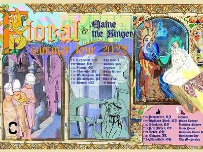 Tour Poster/Instagram Promo - Floral - Summer Tour 2022 digital collage graphic design illustration show flyer