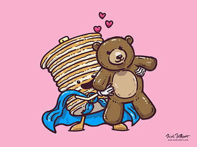 Captain Bear Hug bear bear hug captain pancake hug illustration illustrator love pancakes superhero teddy bear valentines day