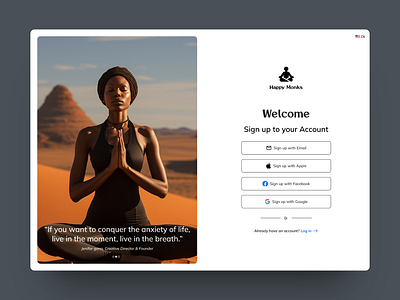 Sign Up Page - Daily UI app dailyui design earth illustration inspiration israt meditation onboarding plant sign up ui yoga