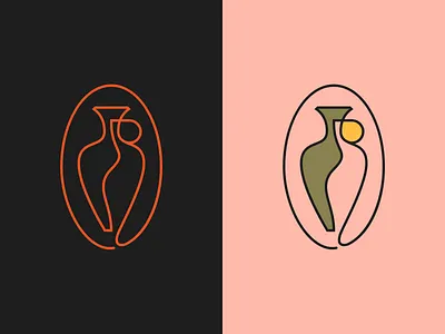 Pottery Logo Alternatives amphora brand identity branding custom handmade illustration logo logotype pot pottery subtle