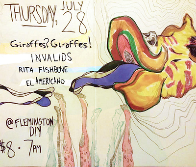 Show Flyer - Giraffes?Giraffes! - July 28 graphic design illustration show flyer