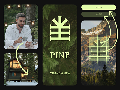 "Pine" brand style animation branding calm forest hotel logo motion graphics mountains needle pine needles poland resort spa tatras trees