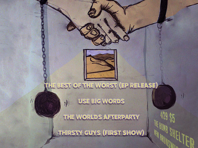 Show Flyer - TBotW - Handshake digital collage graphic design illustration show flyer