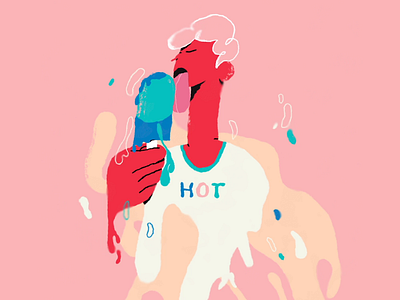 Hot 2d animation after effects animate animation character character design frame by frame hot ice cream illustration motion graphics procreate rough animator timelord vector