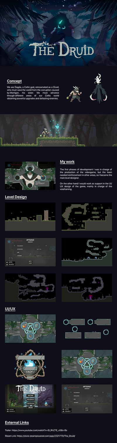 Videogame Project | The Druid branding design game design graphic design level design ui ux videogame