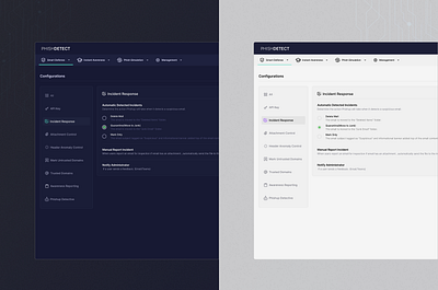 Configuration Page for a Cyber Security Platform configurationpage cybersecurity darkmode design lightmode settingspage ui ux