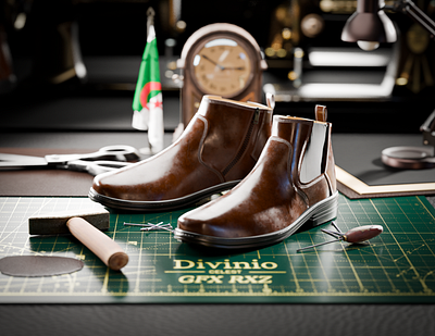 Divioni Chelsea Boot | 3D Social Media Ad 3d 3d advertisment 3d animation 3d motion 3d product animation boots branding chelsea crafts leather product shoes workshop