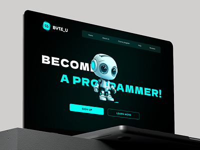 BYTE_U blue concept dark design figma landing site turquoise ui ux website