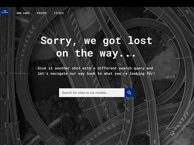 404 page for car rental company dailyui dailyui008