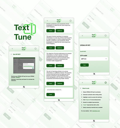 TextTune: a website extension figma product design ui user centeric design ux website extension