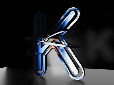Glass Logo /// Dispersion Exploration 3d alphabet animation blender cycles dispersion font glass k k letter logo letter logo loop motion graphics reflection refraction render type typography visual identity