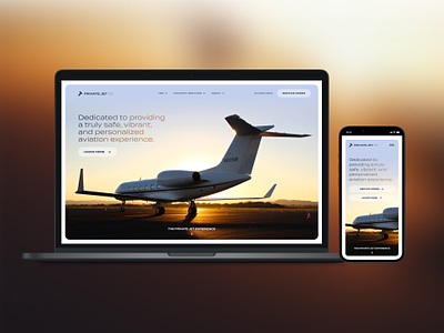 Private Jet Website Concept agency air design desktop mobile plane private sky studio ui ux website