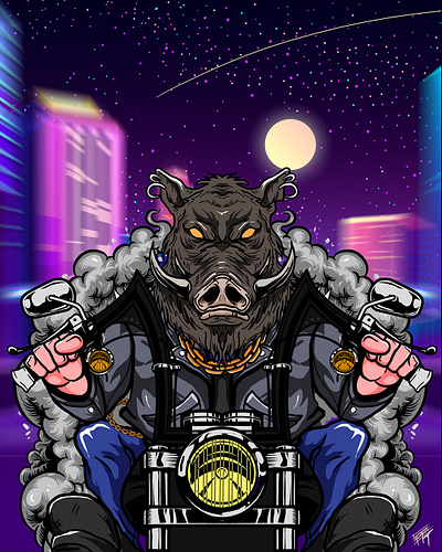 Biker Boar biker boar branding commissionsopen digitalillustration graphic design illustration logo