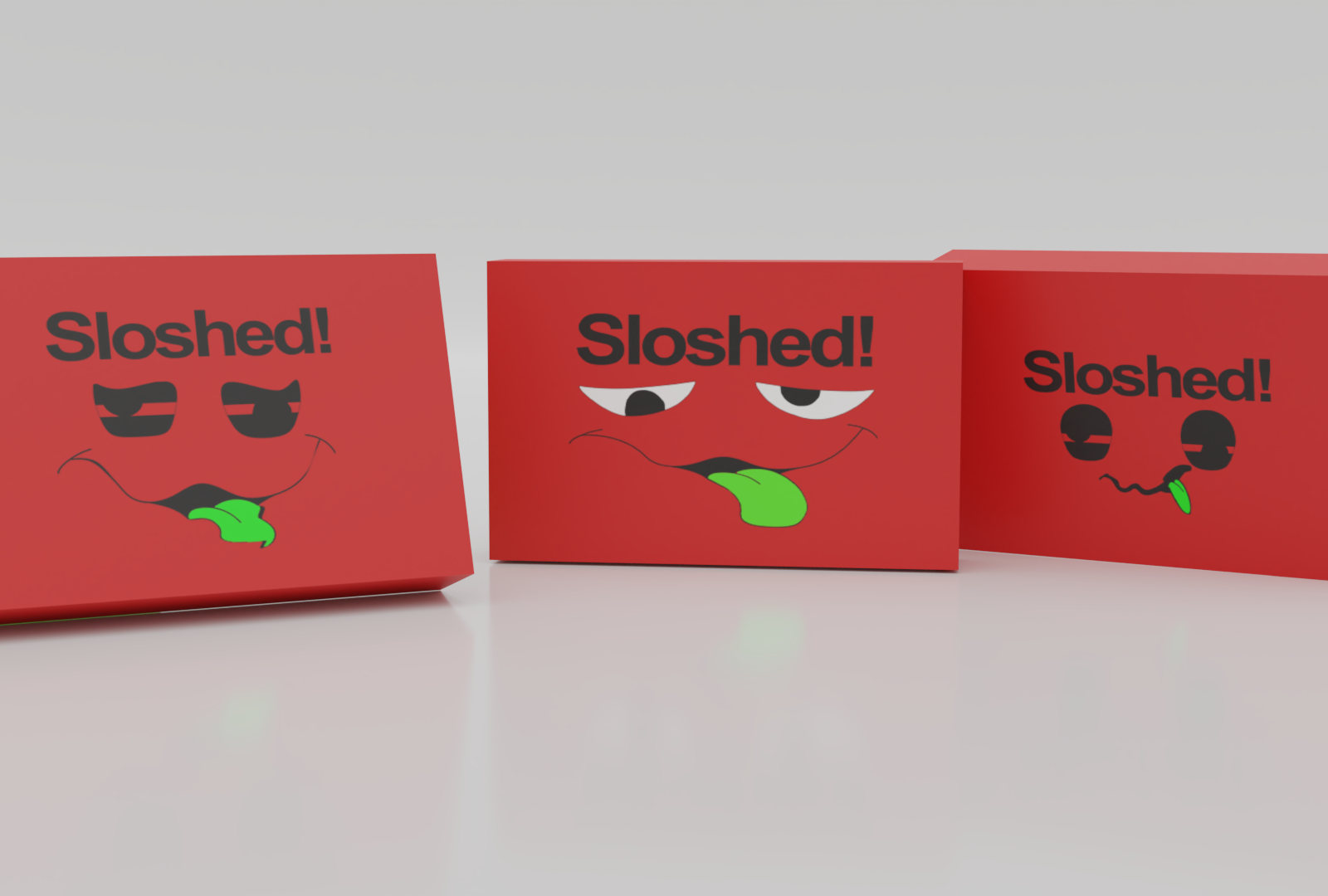 'Sloshed' board game redesign task (personal project) by Jake Aslan