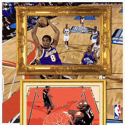 CLASSIC SPORTS ARTWORK (NBA) freelance graphic design illustration