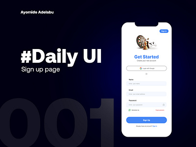 Sign up page #DailyUI graphic design ui