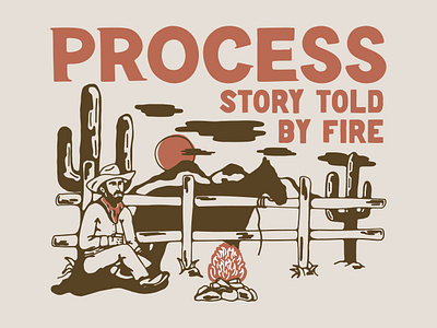 Unused Western T-Shirt Illustration apparel art direction cowboy design fire handdrawn horse illustration print shirt southwest typography vector western