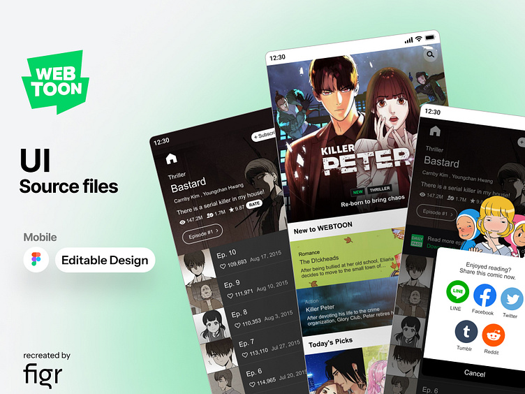 Make Webtoons UI your own by Figr Design on Dribbble