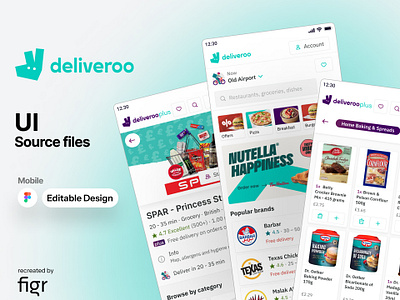 Make Deliveroo UI your own app design branding deliveroo delivery app design editable figma food delivery app free kit landing page mobile app modern ui product design template ui ui design ui kit ui ux website