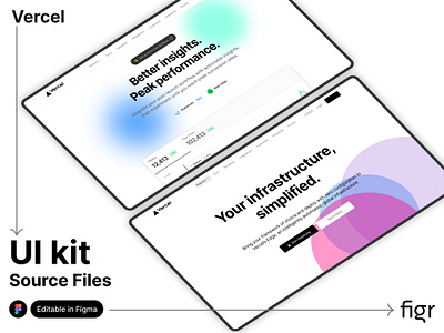 Make Vercel UI your own branding delvelopment design dev editable figma free front end kit landing page mockup modern ui template ui ui kit ui ux vercel web design webapp website