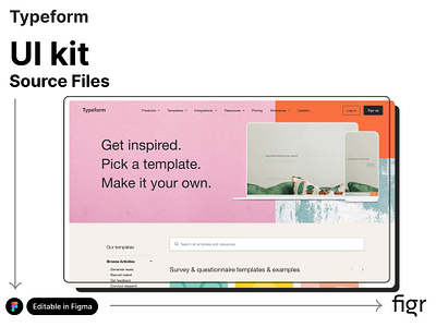 Make Typeform UI your own branding design editable figma free interactive kit landing page mockup modern ui productivity template typform ui ui kit ui ux web app web design website workspace