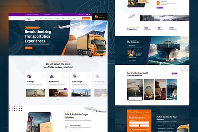 Transport & Logistics Website Template 3d agency animation branding business cargo company construction contractor corporate creative graphic design illustration logo motion graphics portfolio typography ui ux vector