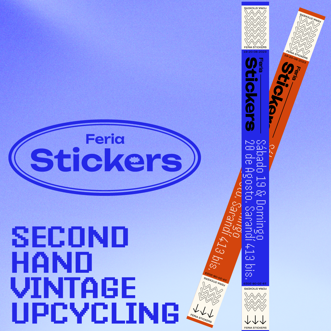 Stickers bold brand branding design feria freelance graphic illustration montevideo second hand secondhand sticker stickers upcycling vintage