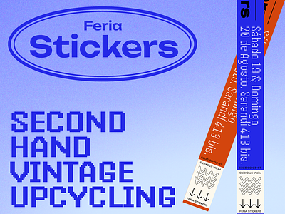 Stickers bold brand branding design feria freelance graphic illustration montevideo second hand secondhand sticker stickers upcycling vintage