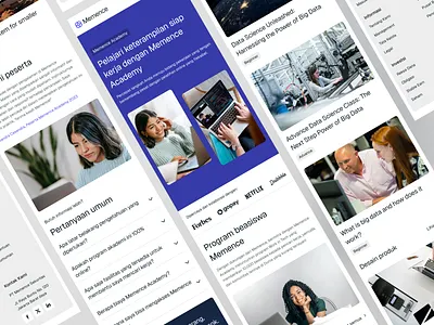 Memence - Responsive Academy Page academy clean clean web landing page responsive ui uiux website