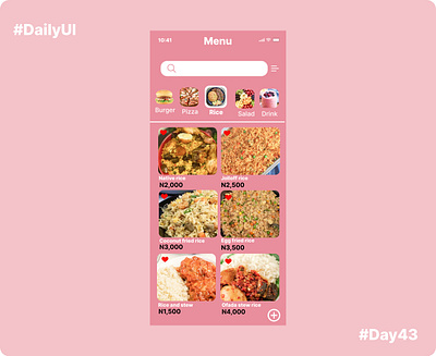 #Day043-Food Menu Items #DailyUI Design branding graphic design ui
