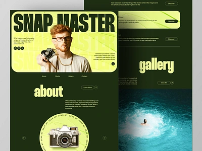 Snap Master - Personal Portfolio Landing Page Website design home page landing page modern personal personal branding photographer photography portfolio portfolio website professional ui ux web web design website website design