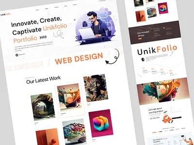 Creative Portfolio Website Design 3d agency animation branding business company corporate creative design figma ui graphic design illustration logo motion graphics portfolio ui website