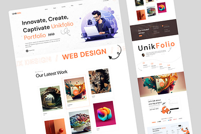 Creative Portfolio Website Design 3d agency animation branding business company corporate creative design figma ui graphic design illustration logo motion graphics portfolio ui website