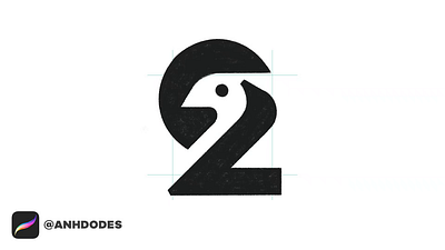 Negative Space Number 2 Bird Typography logomark design 3d animation branding design graphic design illustration logo logo design logo designer logoadoni logodesign minimalist logo minimalist logo design motion graphics ui