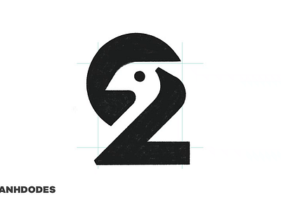 Negative Space Number 2 Bird Typography logomark design 3d animation branding design graphic design illustration logo logo design logo designer logoadoni logodesign minimalist logo minimalist logo design motion graphics ui