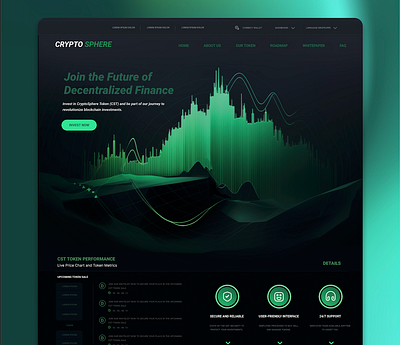 CRYPTO SPHERE blockchain dapp ico landing page ui