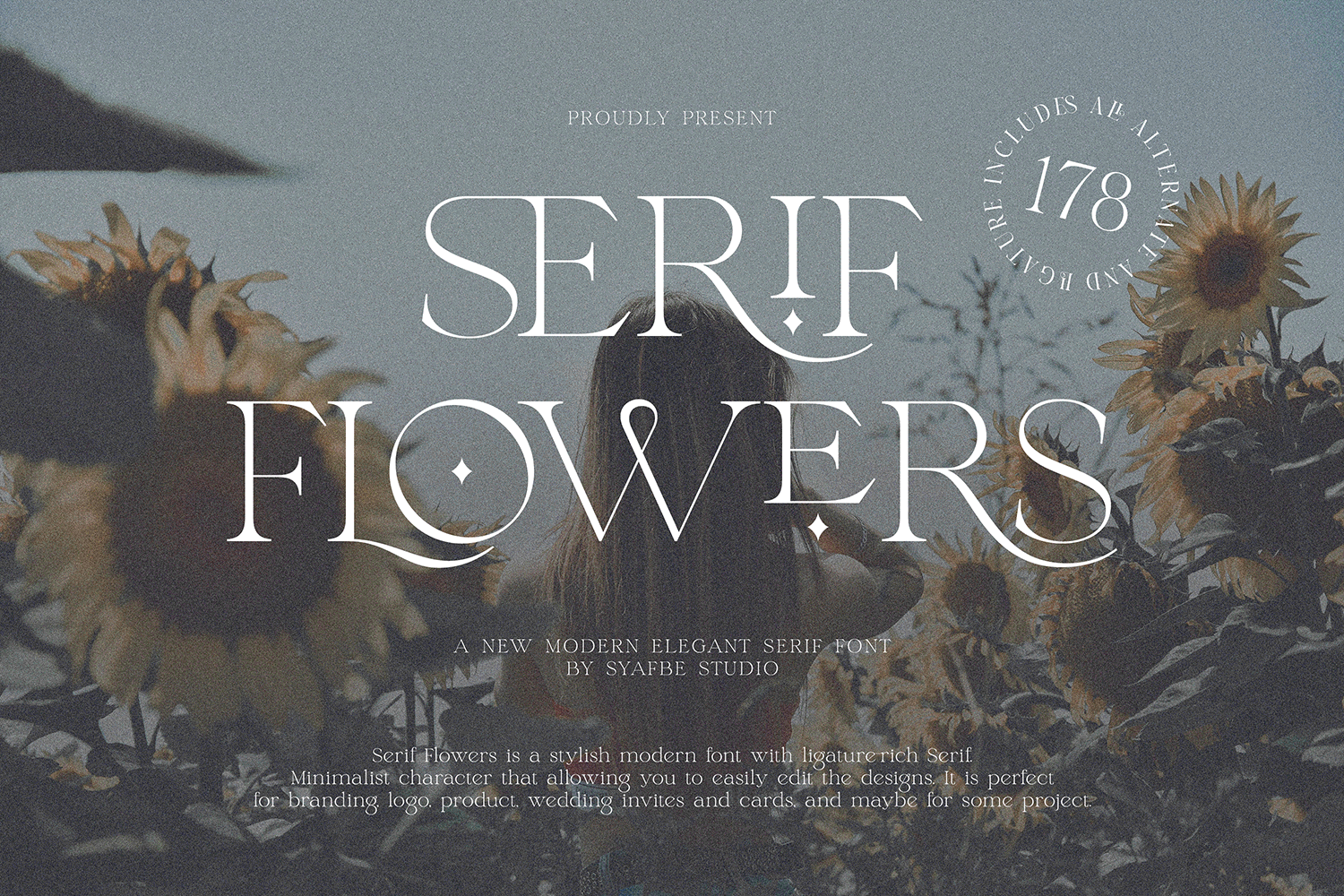 Serif Flowers - Modern Serif Font 3d animation app branding classic font design display font free font graphic design illustration landing page logo modern font motion graphics packagingdesign poster design sans serif serif ui vector