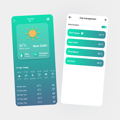 Weather app UI design figma mobile ui user interface weather app