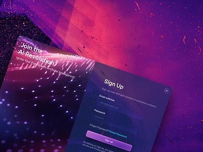 Sign Up / Sign In Page UI Design 3d aesthetic ai elegant graphic design in modern neonmask purple sign ui