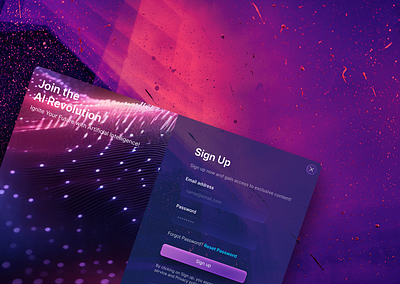 Sign Up / Sign In Page UI Design 3d aesthetic ai elegant graphic design in modern neonmask purple sign ui