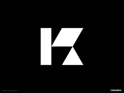monogram letter K logo exploration .009 brand branding design digital geometric graphic design icon letter k logo marks minimal modern logo monochrome monogram negative space