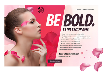 The Body Shop - Be the British Rose | Landing Page Design advertising beauty beauty website campaign campaign website creative creative design creative layout design inspiration landing page marketing microsite rose ui web