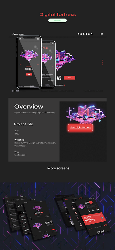 Digital Fortress - Web application for IT company branding ui