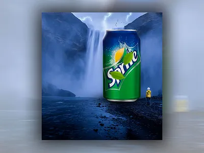SPRITE CAN BOTTLE MANIPULATION DESIGN banner flyer