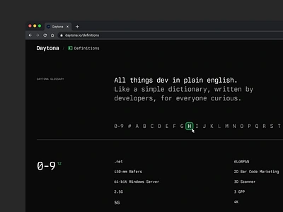 /definitions code content definitions dev dictionary editorial glossary headline layout ui web