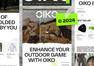 OIKO - Landing Page adventure animation branding discover ecommerce fashion store graphic design illustration landing page mobile outgear outgear store outware outwear store print product design typography ui user interface web design