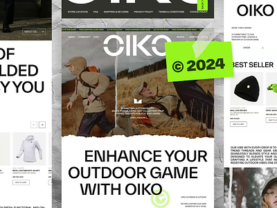 OIKO - Landing Page adventure animation branding discover ecommerce fashion store graphic design illustration landing page mobile outgear outgear store outware outwear store print product design typography ui user interface web design