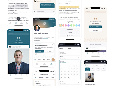 Faithbase App app bible church compose faith minister prayer ui ux